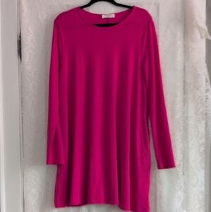 Zenana Outfitters Fuchsia Long Sleeve Dress